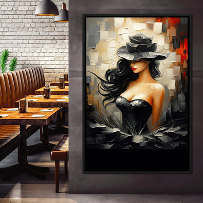 Noir Elegance in Bloom Canvas Wall Art