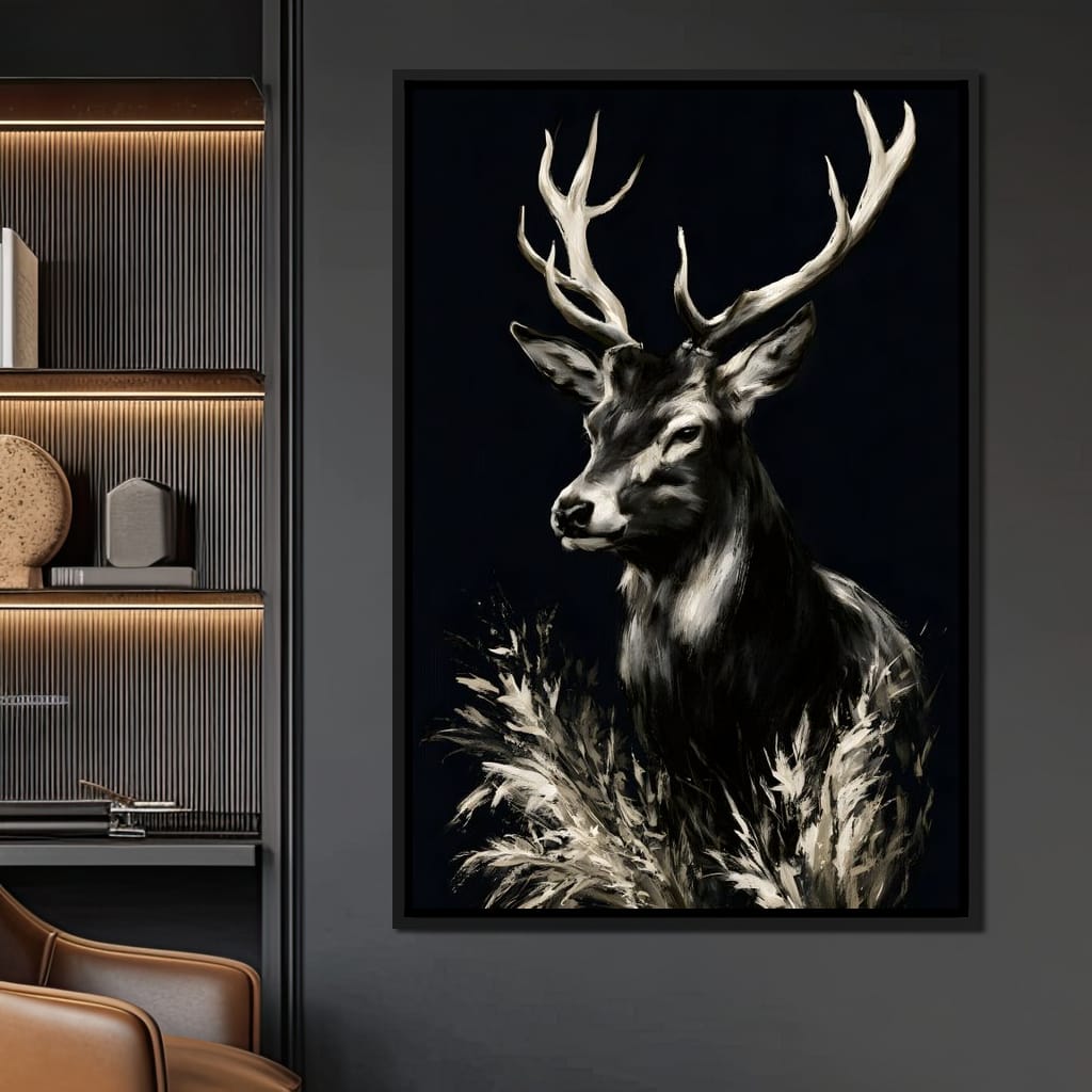 Silent Guardian of the Winter Grass Canvas Wall Art