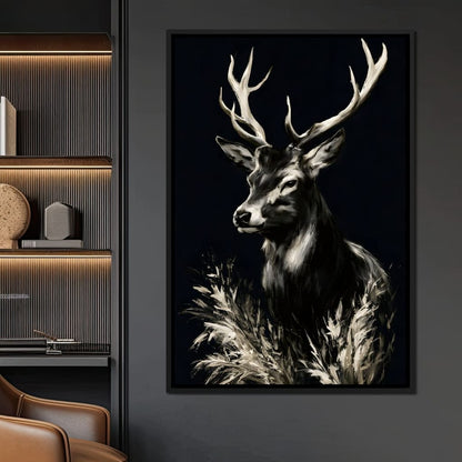 Silent Guardian of the Winter Grass Canvas Wall Art