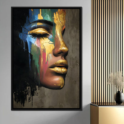 Golden Silhouette Awakening Canvas Wall Art