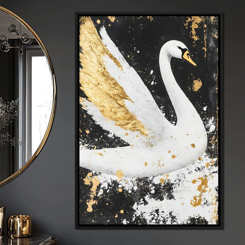 Elegant Graceful Swan Radiance Canvas Wall Art