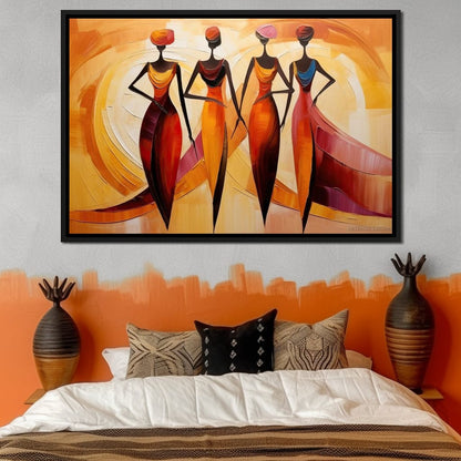Golden Maroon Elegance Canvas Wall Art