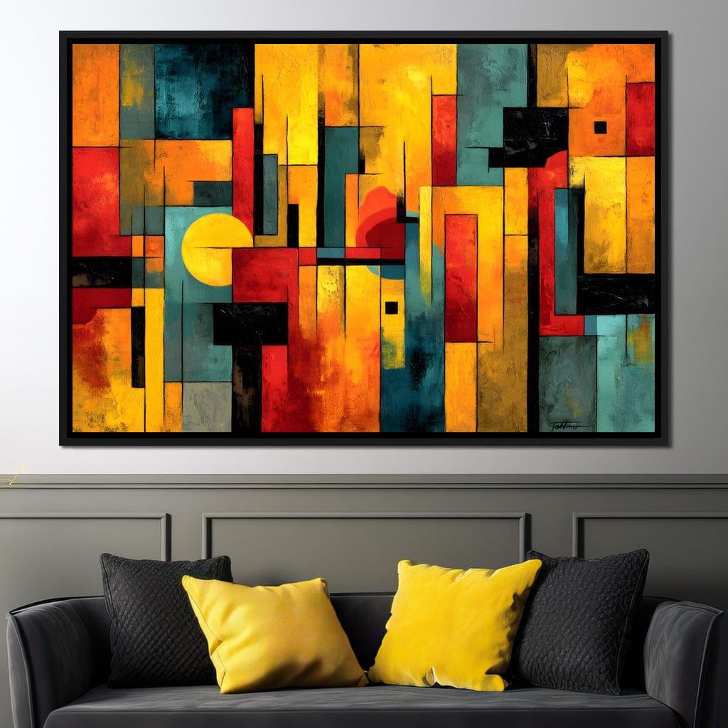 Geometric Dawn Spectrum Canvas Wall Art