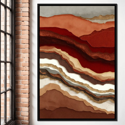 Desert Strata Gold Ridges Canvas Wall Art
