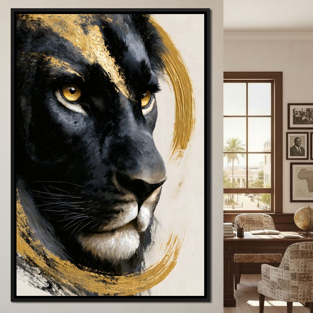 Gilded Monarch of the Shadow Realm Canvas Wall Art