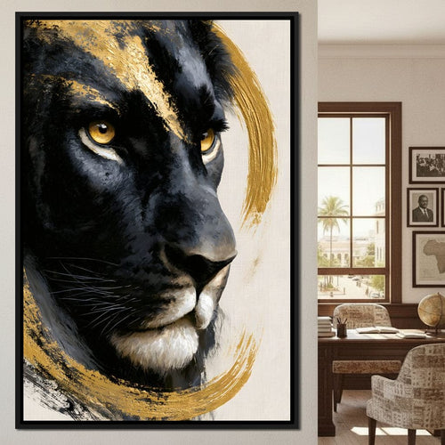 Gilded Monarch of the Shadow Realm Canvas Wall Art
