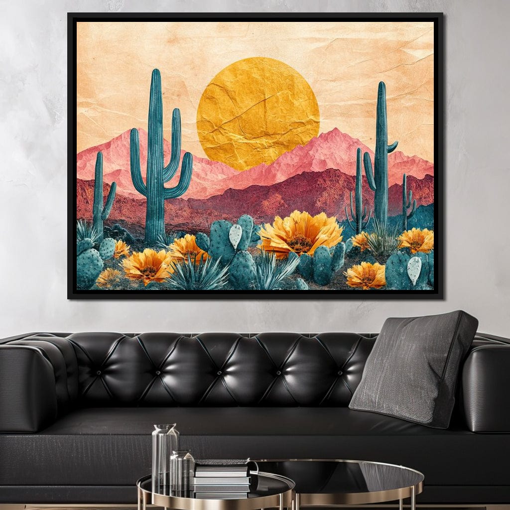 Desert Bloom Sunlit Peaks Canvas Wall Art
