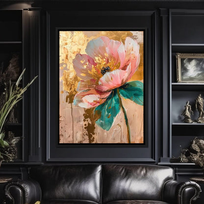 Modern Pink Flower Canvas Wall Art