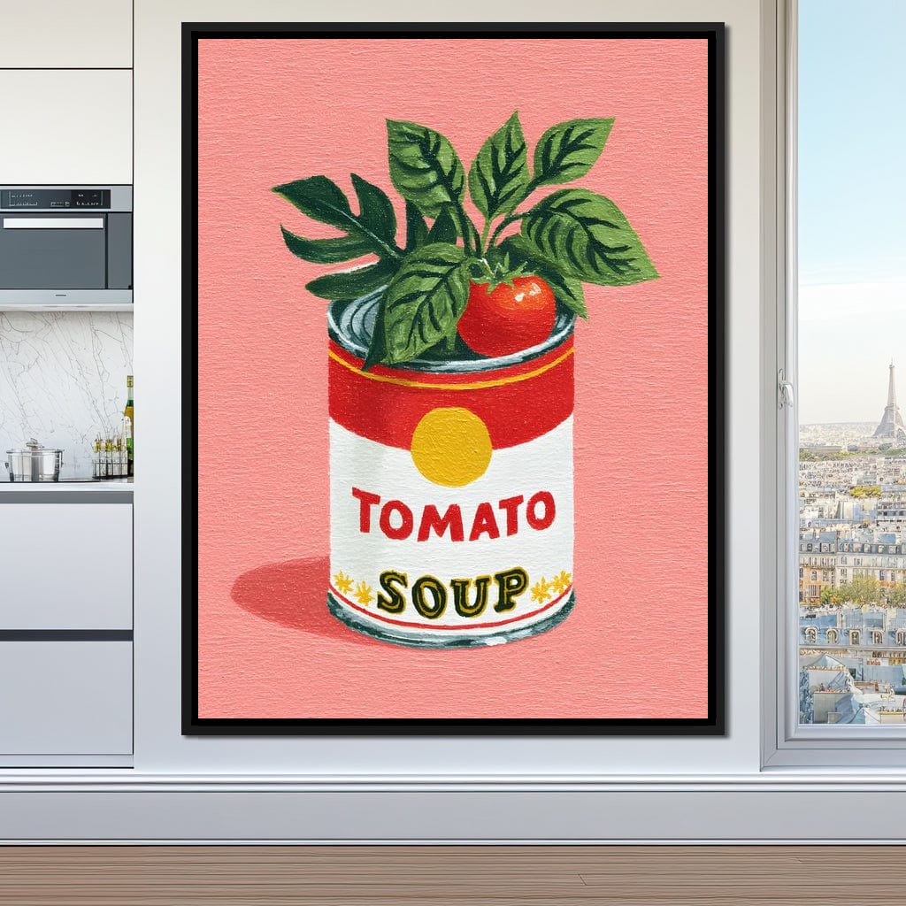 Pop Tomato Soup Garden Can Canvas Wall Art