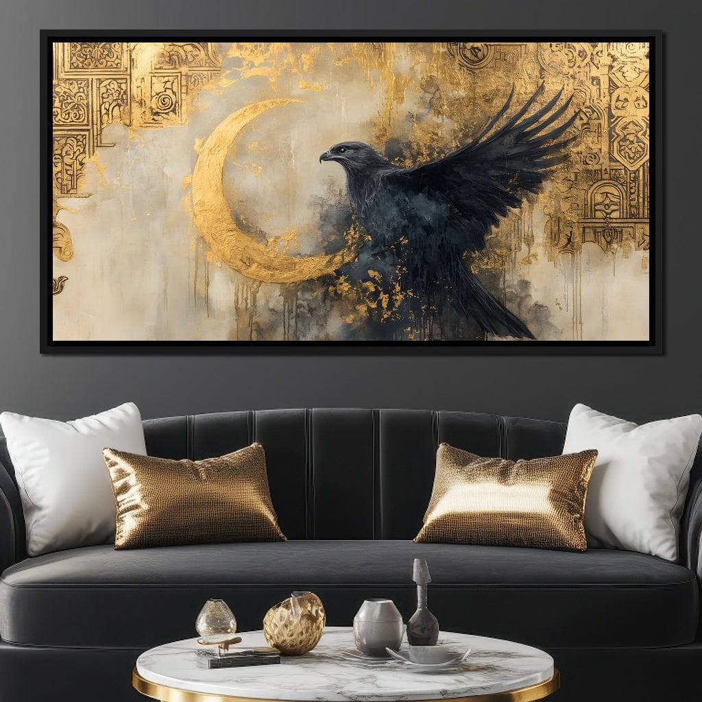 Golden Flight of Midnight Canvas Wall Art