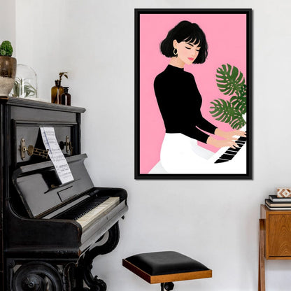 Melody on Rose Studio Keys Canvas Wall Art