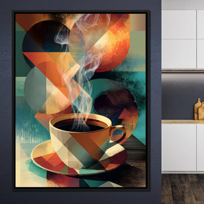 Geometric Morning Steam Ritual Canvas Wall Art
