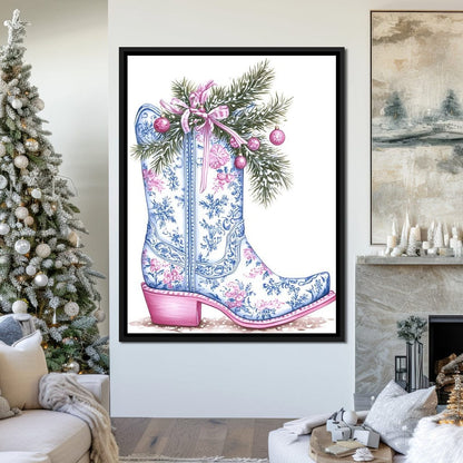Holiday Cowboy Boot Bouquet Canvas Wall Art