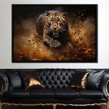 Running Leopard Canvas Wall Art