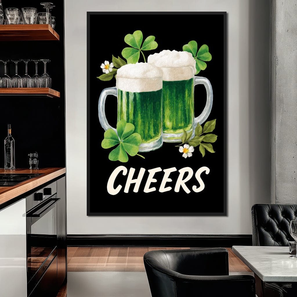 Lucky Clover Beer Cheers Canvas Wall Art