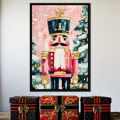 Festive Nutcracker Snow Parade Canvas Wall Art