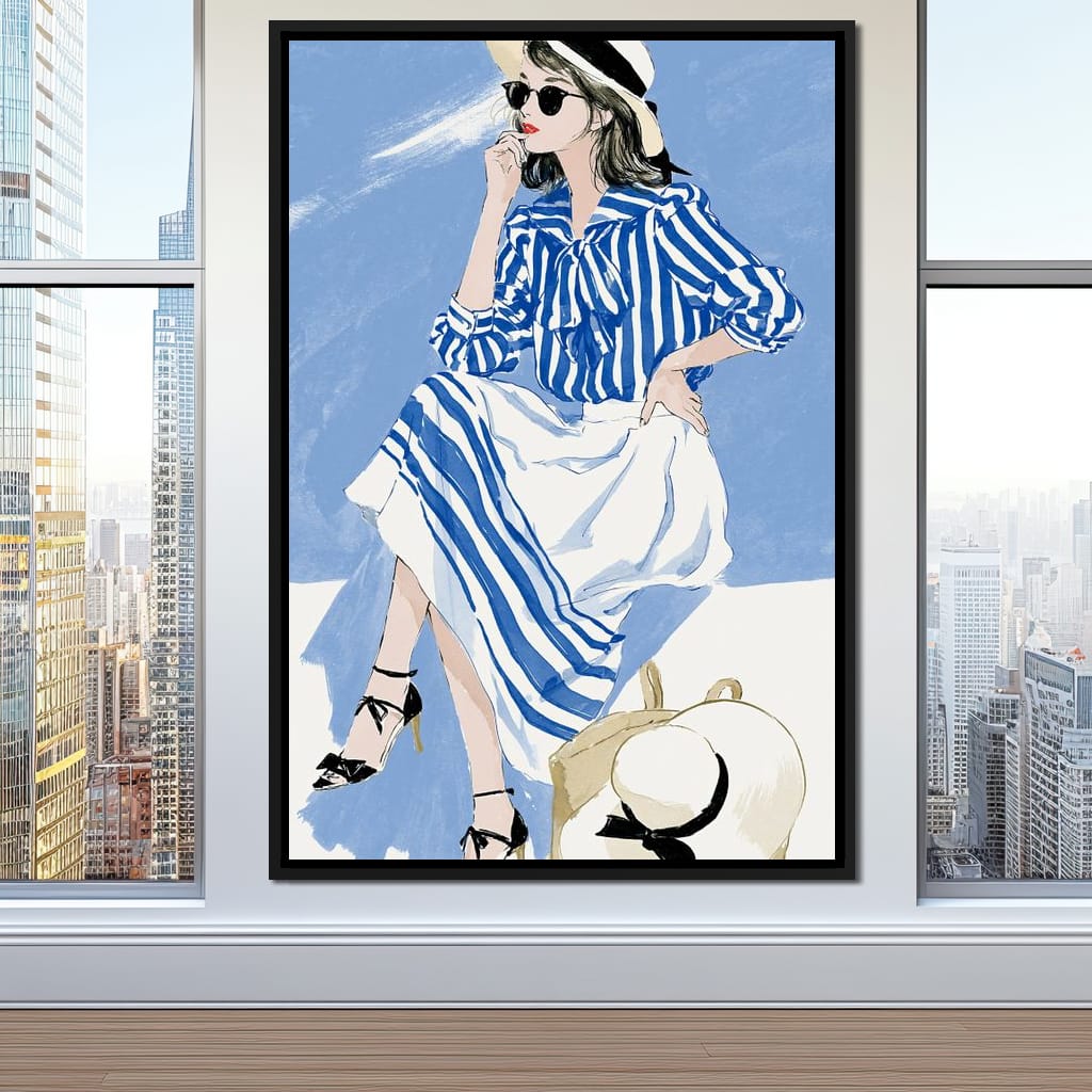 Clear Blue Sky Vacation Canvas Wall Art