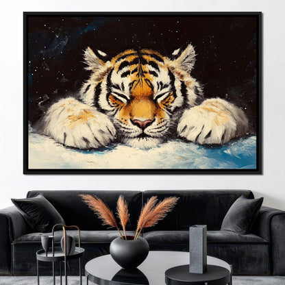 Slumbering Tiger Canvas Wall Art