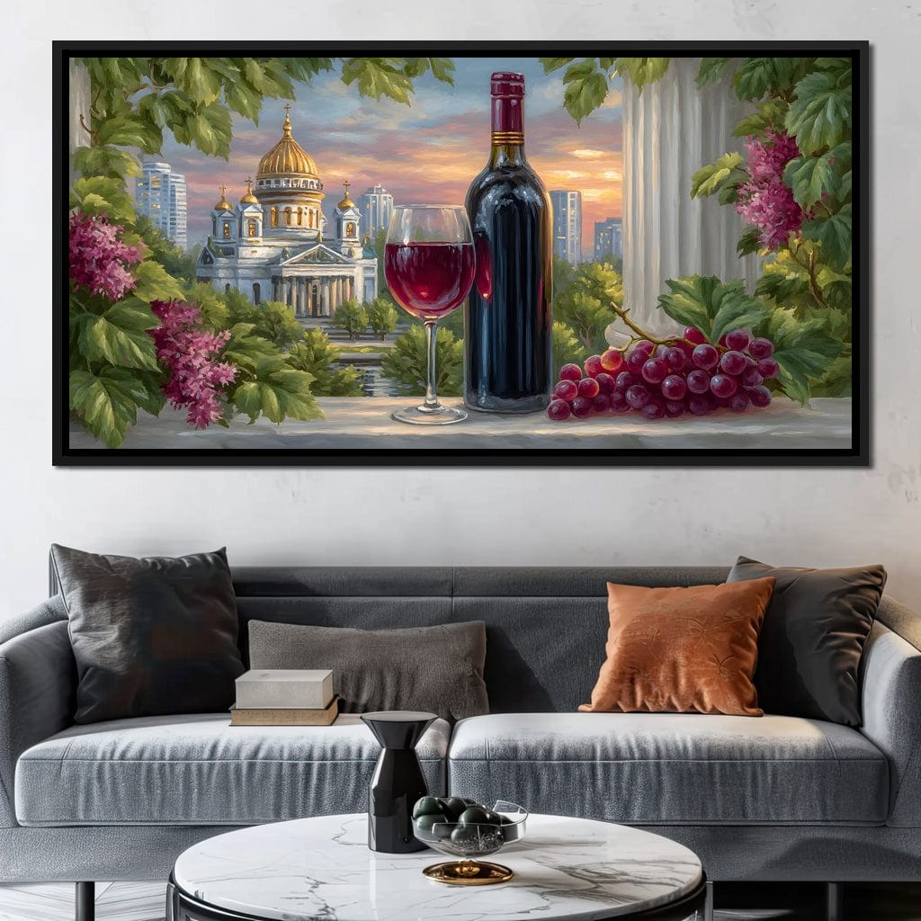 Gilded Reflections Vineyard Balcony Canvas Wall Art
