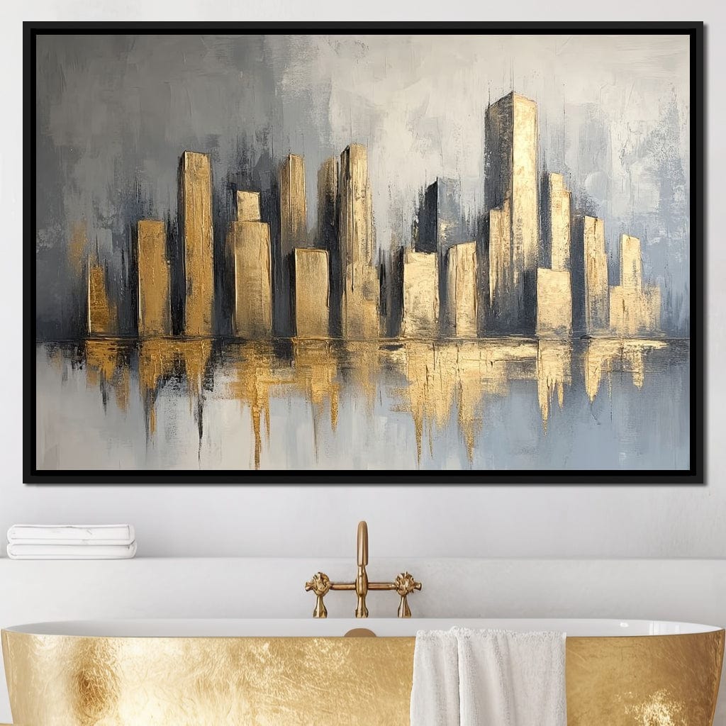 Golden Skyline Canvas Wall Art
