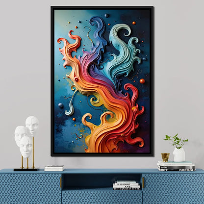 Flowing Rainbow Abstract Canvas Wall Art