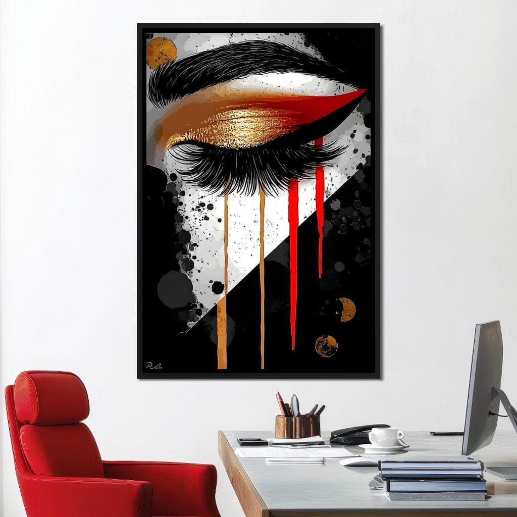 Golden Gaze Elegance Canvas Wall Art