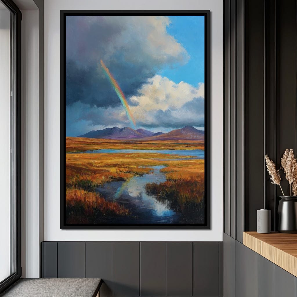 Rainbow Over Highland Moorland Canvas Wall Art