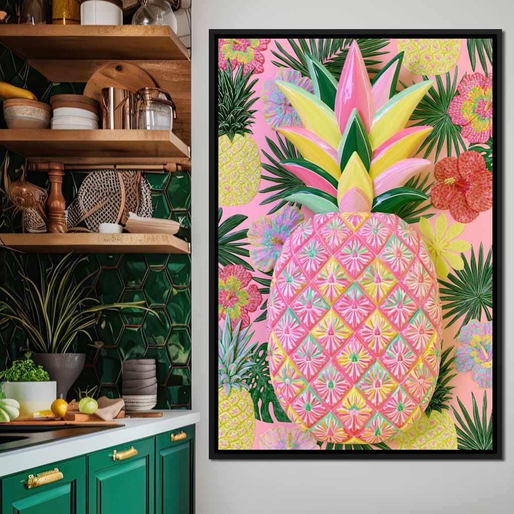 Tropical Solstice Island Pineapple Canvas Wall Art