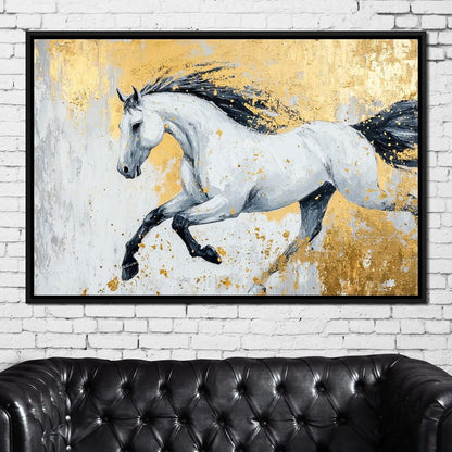 Golden Freedom Gallop Canvas Wall Art