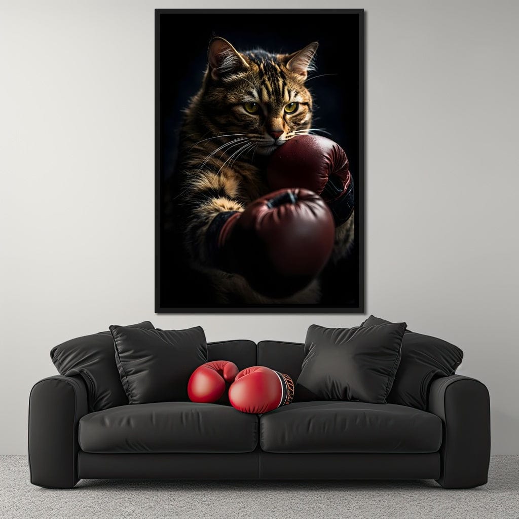 Cat Pugilist Canvas Wall Art