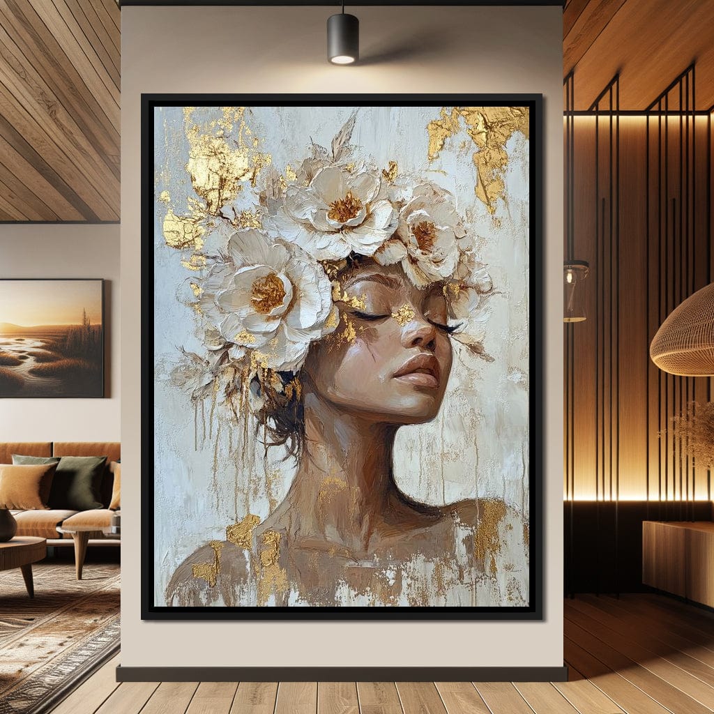 Golden Blossom Dream Essence Canvas Wall Art