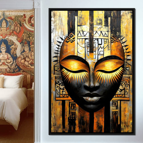 Radiant Golden Guardian Canvas Wall Art