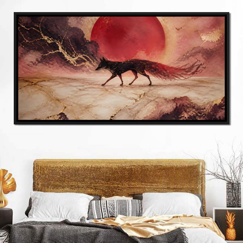 Gold Vein Fox Spirit Canvas Wall Art