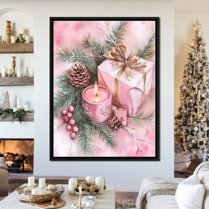 Festive Pine Gift Candle Radiance Canvas Wall Art
