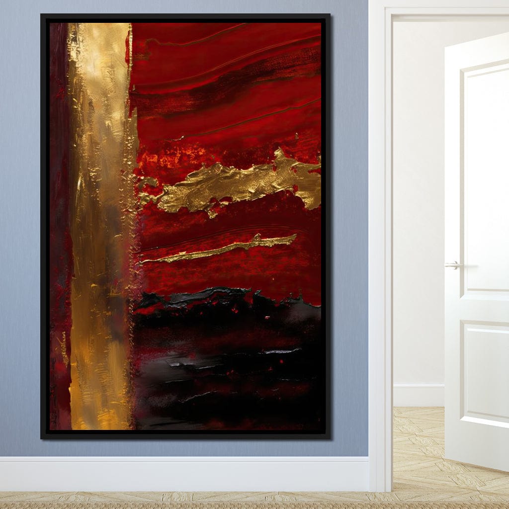 The Lush Layers Collection: Dark Red & Gold 04 Canvas Wall Art