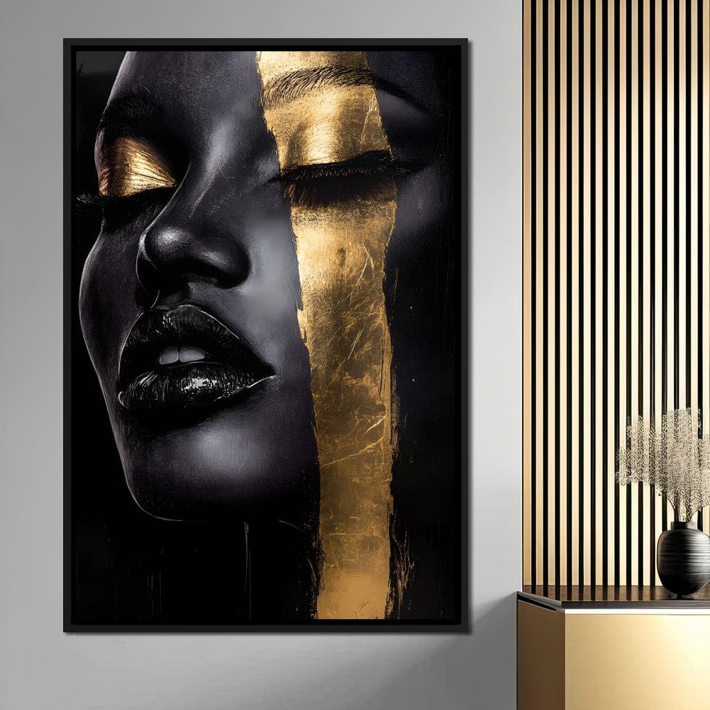 Golden Elegance Unveiled Canvas Wall Art