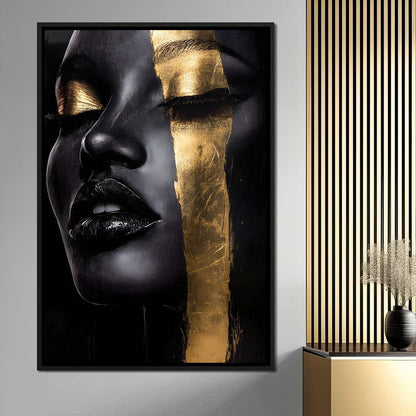 Golden Elegance Unveiled Canvas Wall Art