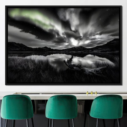 Eternal Wilderness Light Green Glow Canvas Wall Art
