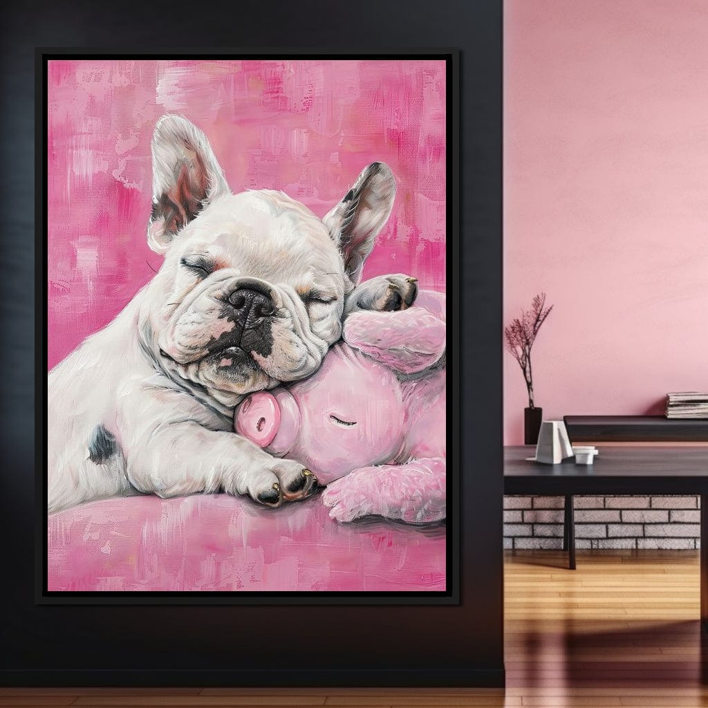 Slumbering Frenchie Dreams Canvas Wall Art