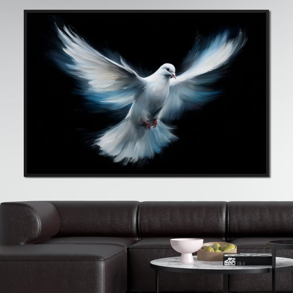 Ascending White Wing Motion Canvas Wall Art