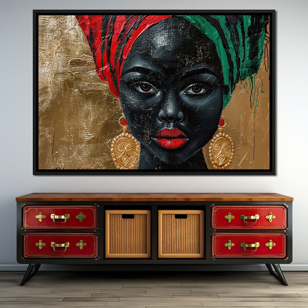 Nubian Grace in Gold Essence Canvas Wall Art