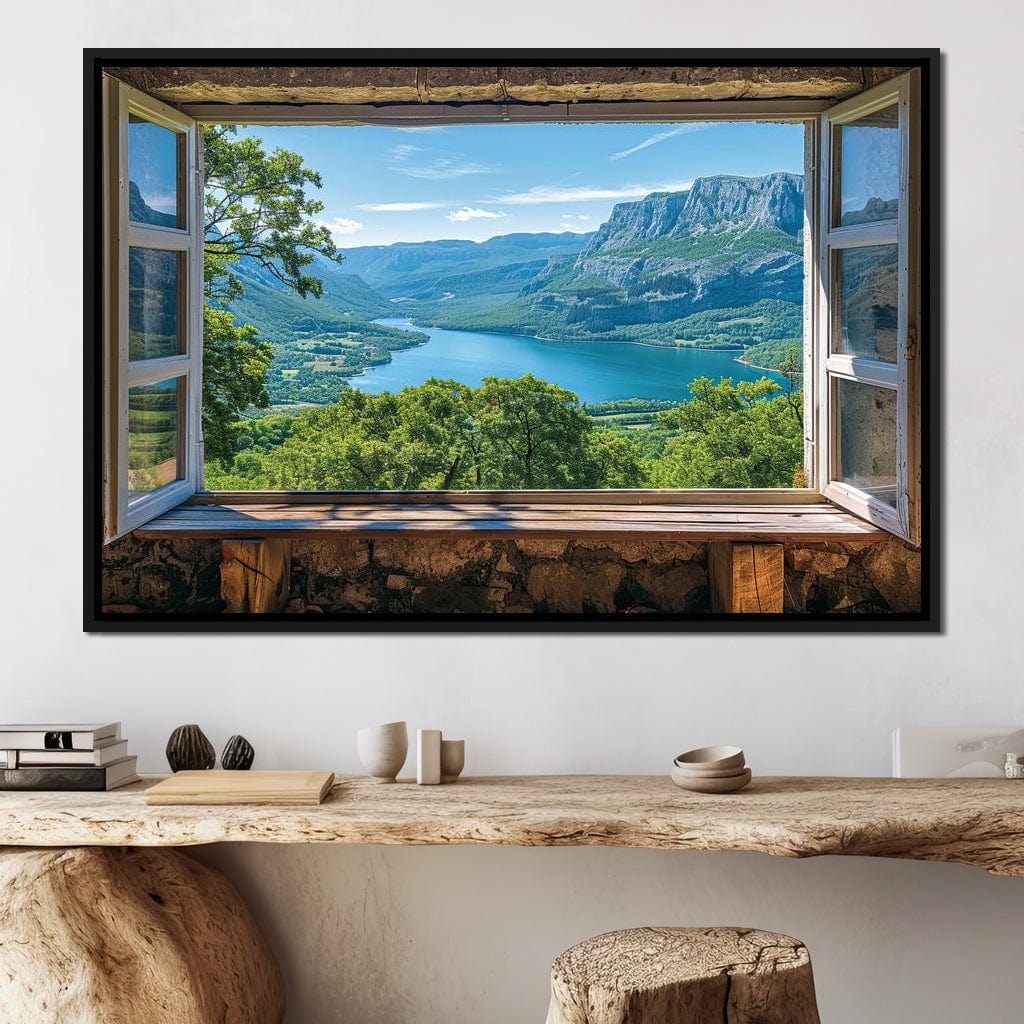 Window to Serene Vistas Canvas Wall Art