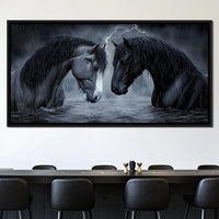 Dark Horses in the Storm Canvas Wall Art