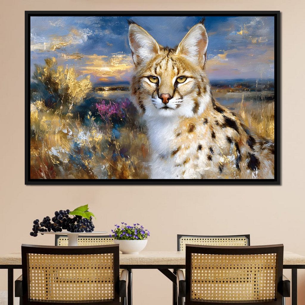 Savanna Serval Sunset Glow Canvas Wall Art