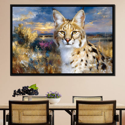 Savanna Serval Sunset Glow Canvas Wall Art