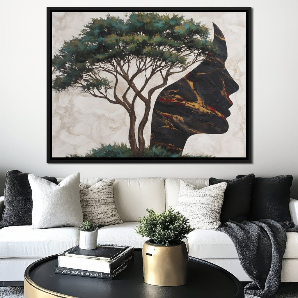 Majestic Silhouette Beneath Branches Canvas Wall Art