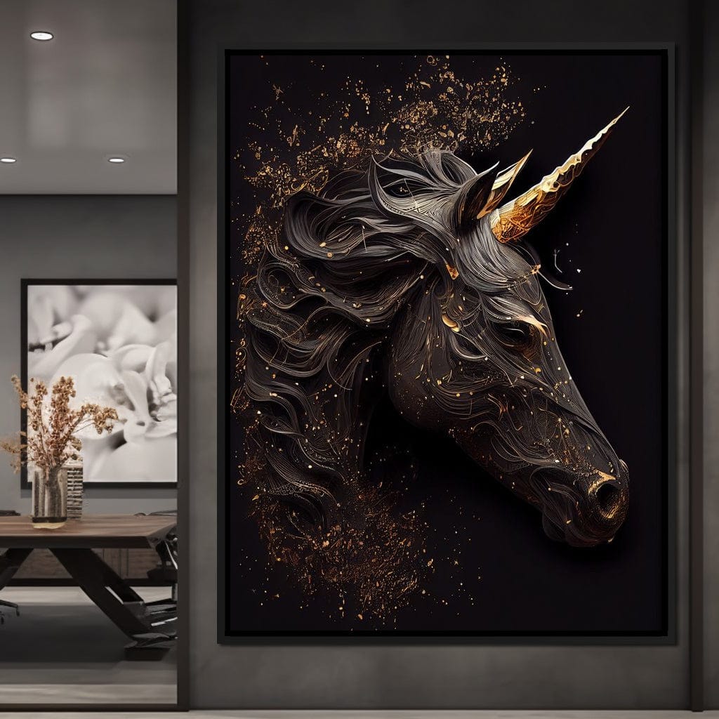 Black Unicorn Canvas Wall Art