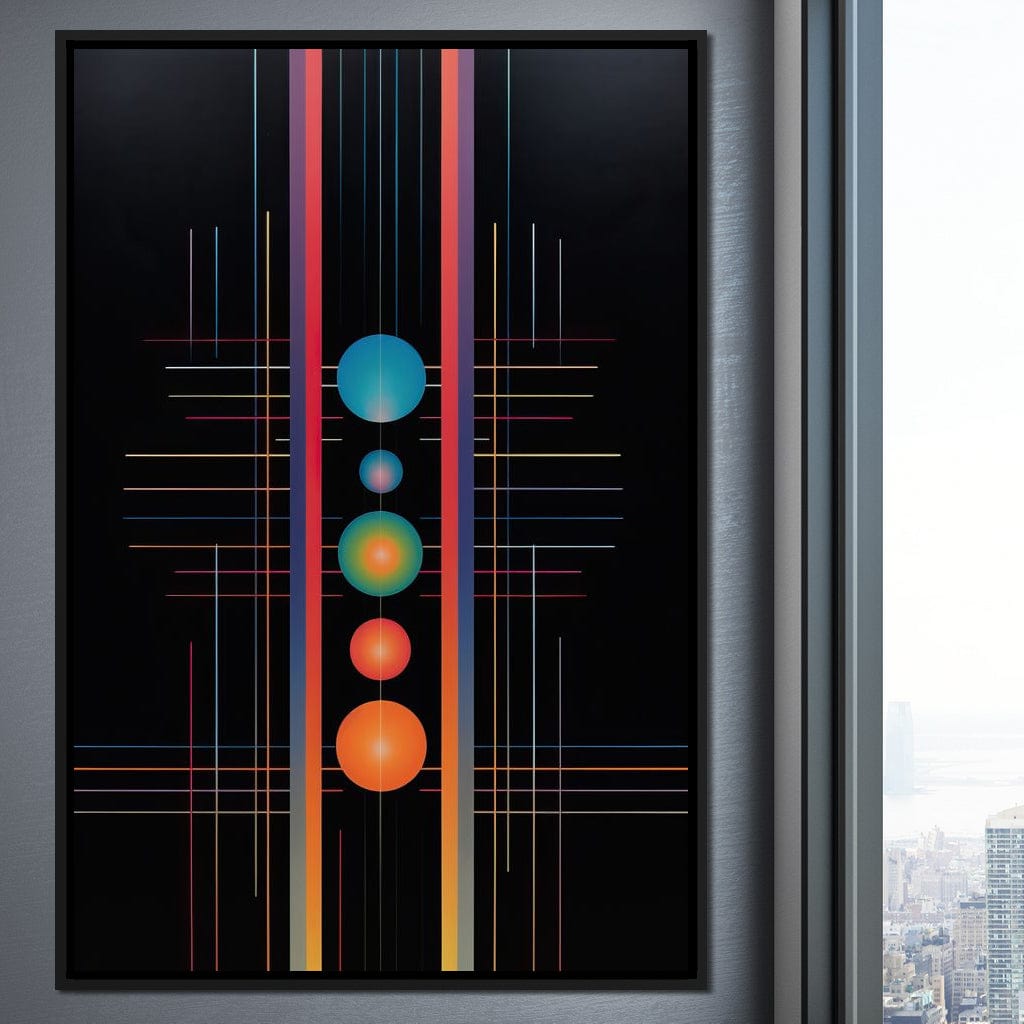 Futuristic Striped Colors Canvas Wall Art