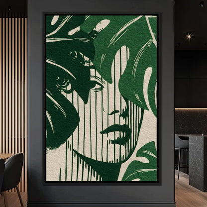 Botanical Shadow Portrait Canvas Wall Art