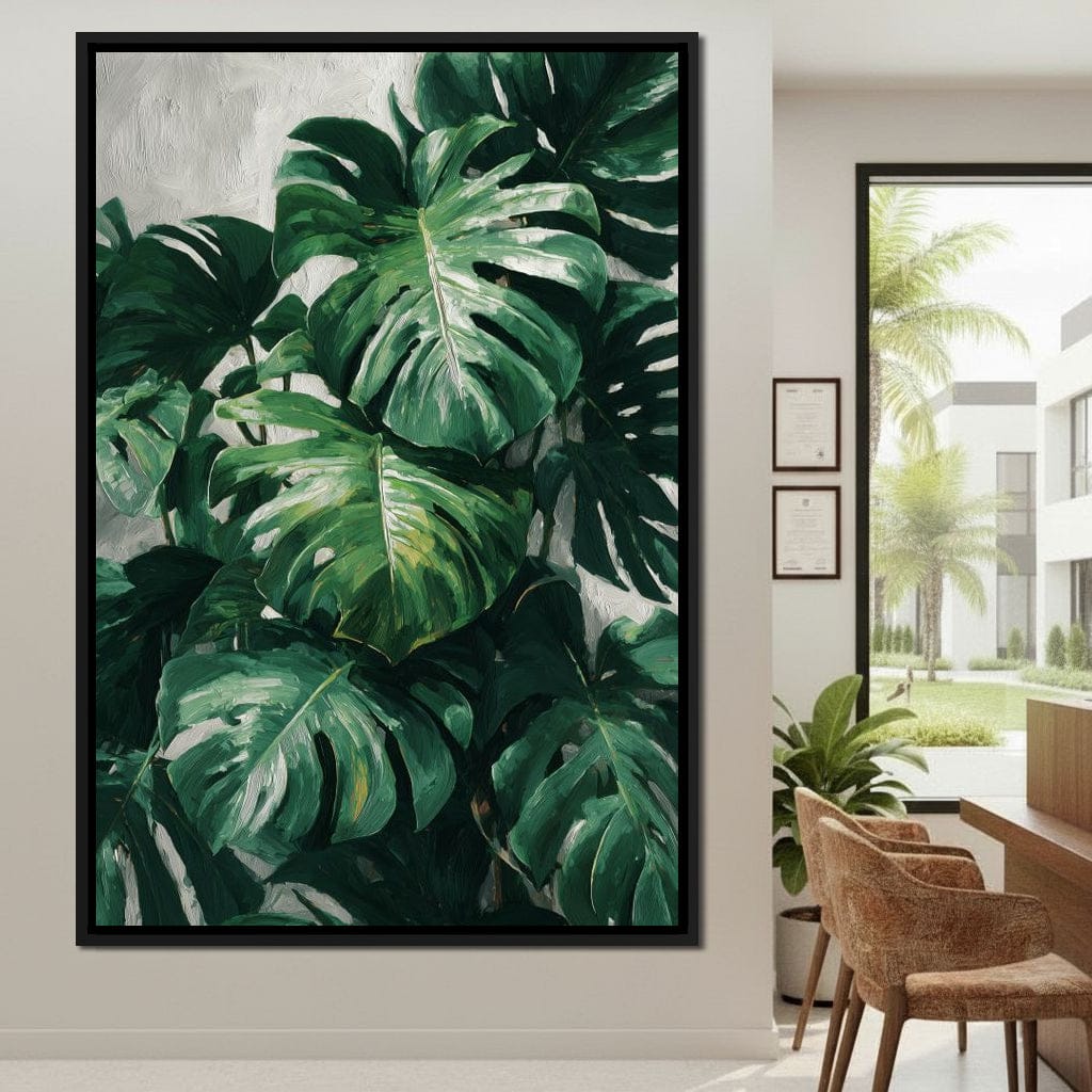 Monstera Garden Stillness Canvas Wall Art